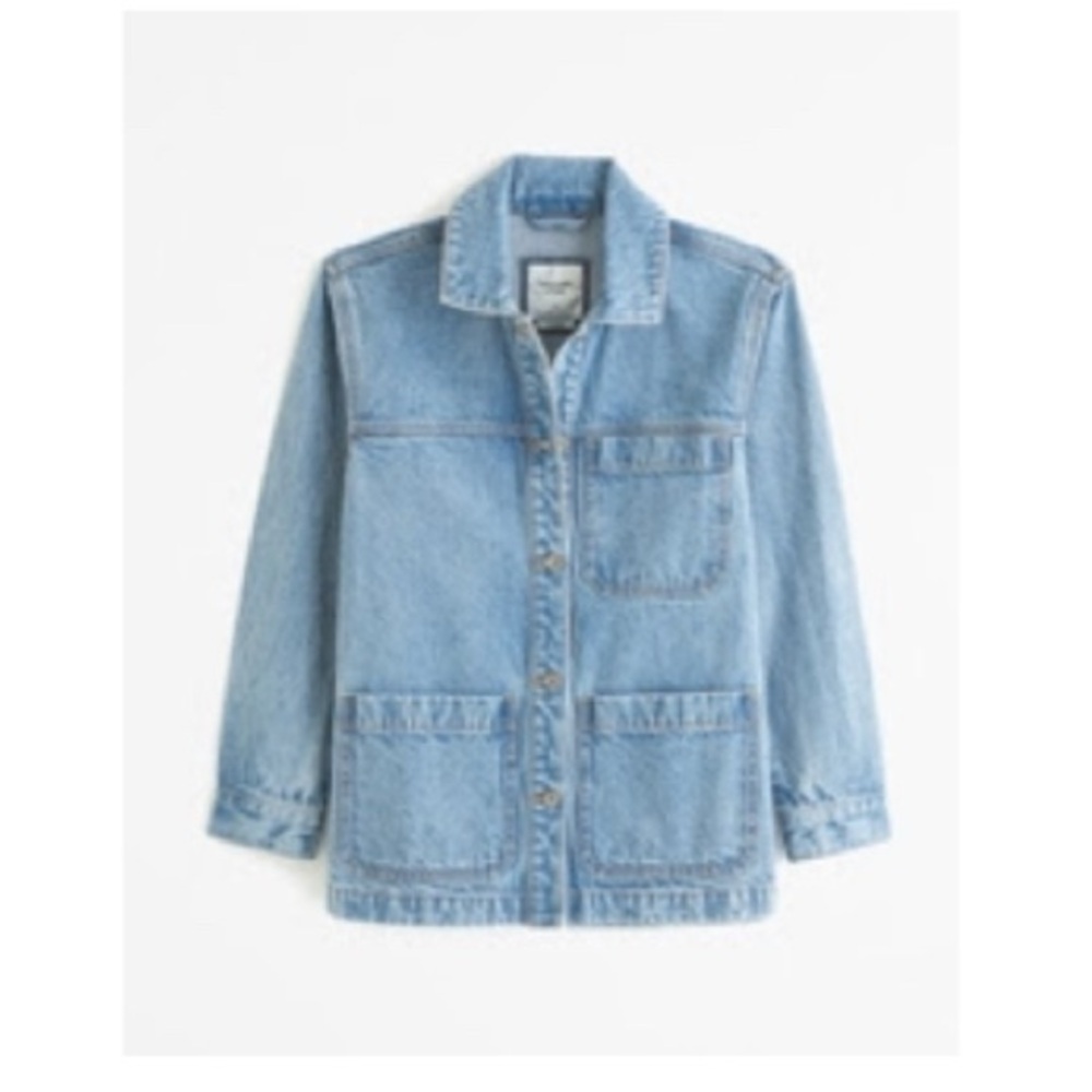 Abercrombie & Fitch Light Blue Drapey Denim Jacket